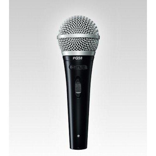Shure PG58-XLR Cardioid Dynamic Vocal Microphone w/ Switch and 15